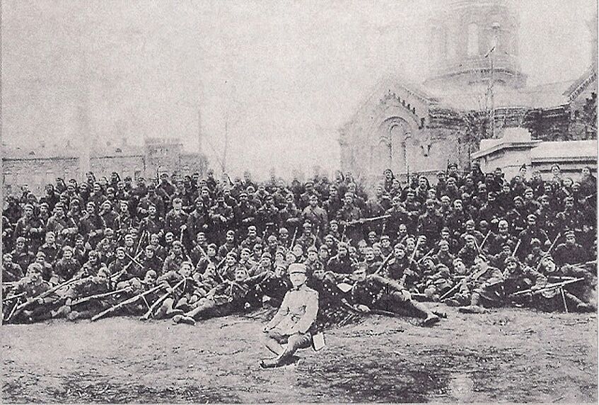 Greek soldiers of the 5/42 Evzone Regiment in Odessa, 1919 